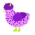A lavender and violet chicken with a speckle pattern