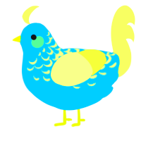 A sky and lemon chicken with a half-lace pattern