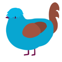 Blaire, a cerulean and russet chicken