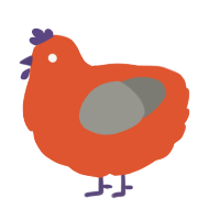 A vermilion and ash chicken