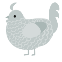 A silver chicken with a lace pattern