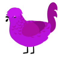 William Afton, a amethyst and plum chicken with a half-lace pattern