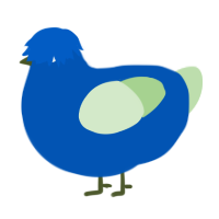 A ultramarine and gluppy chicken
