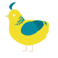 A yellow and sea chicken with a neck-band pattern