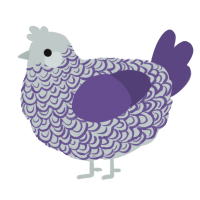 A silver and overcast chicken with a double-lace pattern