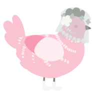 A rose chicken with a half-bar pattern