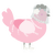 A rose chicken with a half-bar pattern