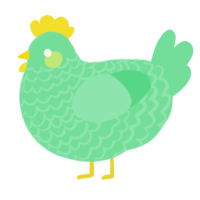A spring chicken with a lace pattern