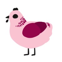 A rose and maroon chicken with a neck-band pattern