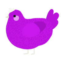 A amethyst chicken with a double-lace pattern
