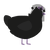 Fairlight, a black and sable chicken