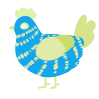 A sky and lemon chicken with a bar pattern