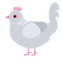 Snowdrop, a mist chicken with a neck-speckle pattern