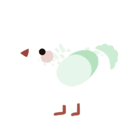 A rose and spring chicken with a neck-speckle pattern
