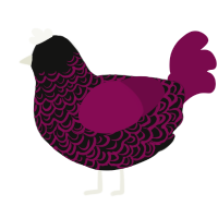 A black and wine chicken with a double-lace pattern