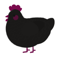 A sable chicken with a lace pattern