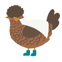 A brown and bark chicken with a lace pattern