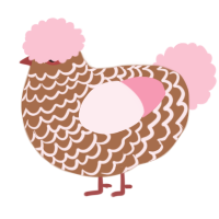 A brown and rose chicken with a lace pattern