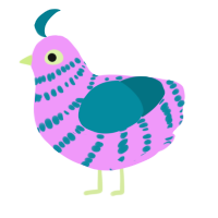 Flower Field, a lavender and sea chicken with a bar pattern