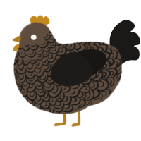 A bark and sable chicken with a double-lace pattern