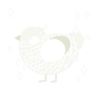 A white chicken with a lace pattern