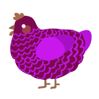 A wine and amethyst chicken with a lace pattern