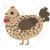 Chunk, a beige and bark chicken with a speckle pattern