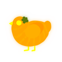 A orange chicken with a bar pattern