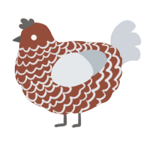 A russet and mist chicken with a lace pattern