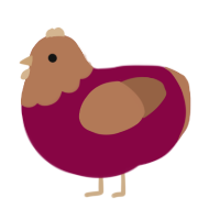 Red Beans and Rice, a maroon and brown chicken with a head pattern