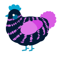 A tumblr and orchid chicken with a bar pattern