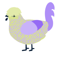 A lemon and lilac chicken with a double-lace pattern