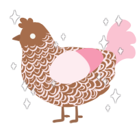A brown and rose chicken with a double-lace pattern