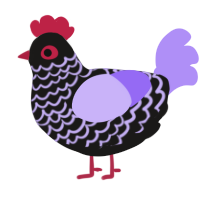 A sable and lilac chicken with a lace pattern