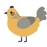 A honey and ash chicken with a neck-speckle pattern