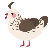 A cream and bark chicken with a half-lace pattern