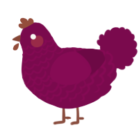 A wine chicken with a lace pattern