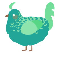 A turquoise and spring chicken with a half-lace pattern