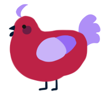A crimson and lilac chicken