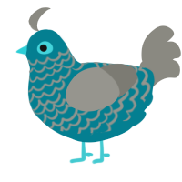 A sea and ash chicken with a lace pattern