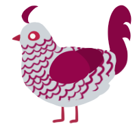 A mist and maroon chicken with a lace pattern