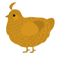 A ochre chicken with a lace pattern