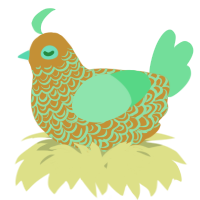 A gold and spring chicken with a double-lace pattern