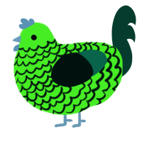 A amethyst and rose chicken with a lace pattern
