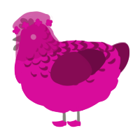 A fuchsia and wine chicken with a half-lace pattern