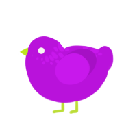 A amethyst chicken with a neck-speckle pattern