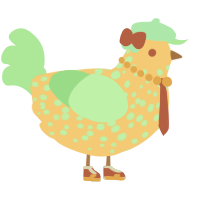 A honey and spring chicken with a speckle pattern