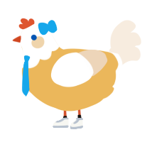 A honey and cream chicken with a head pattern