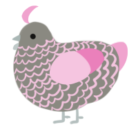 A ash and pink chicken with a lace pattern