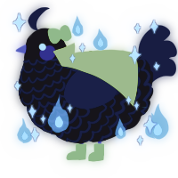 A sable and tumblr chicken with a lace pattern